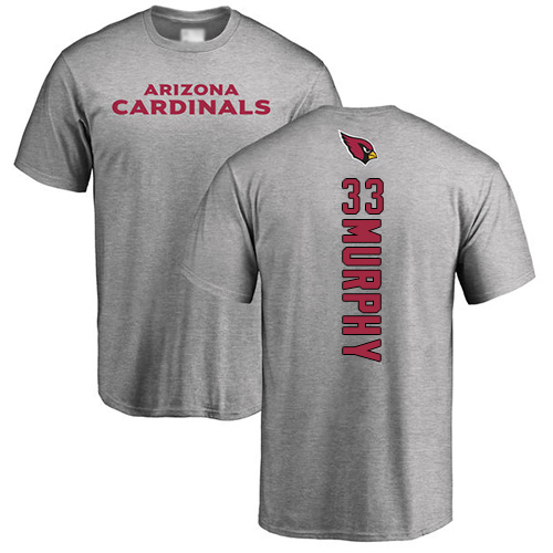 Arizona Cardinals Men Ash Byron Murphy Backer NFL Football #33 T Shirt->nfl t-shirts->Sports Accessory